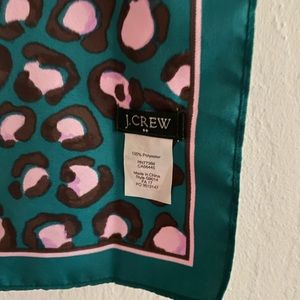 J. Crew Accessories - J. Crew Emerald Green and Pink Leopard Scarf J. Crew Accessories - J. Crew Emerald Green and Pink Leopard Scarf